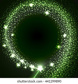 Magic wand with shining star. Magic background shining stars.Vector illustration 