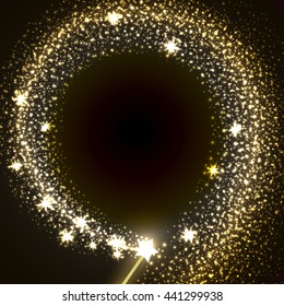 Magic wand with shining star. Magic background shining stars.Vector illustration 