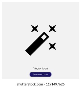 Magic wand sign icon in trendy flat style isolated on grey background, modern symbol vector illustration for web