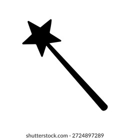 Zauberstab Silhouette Vektor flache Illustration Design.