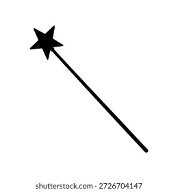 Zauberstab Silhouette Vektor flache Illustration Design.