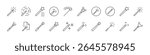 Magic Wand Simple Isolated Line Icons Collection. Editable Stroke. Suitable for Web Sites, Books, Cards, Apps 