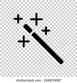 magic wand. simple silhouette. On transparent background.