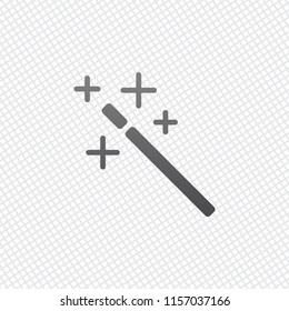 magic wand. simple silhouette. On grid background