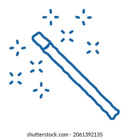 Magic Wand sketch icon vector. Hand drawn blue doodle line art Magic Wand sign. isolated symbol illustration
