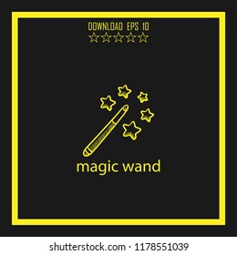 magic wand sketch vector icon