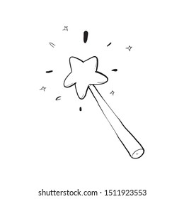 magic wand sketch white background