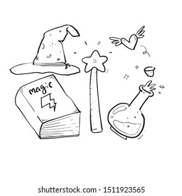 magic wand sketch white background