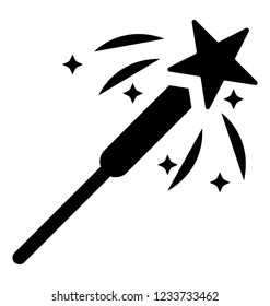 Magic wand solid icon