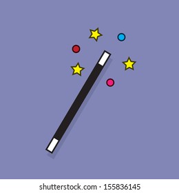 Magic wand with sparkle surrounding 
