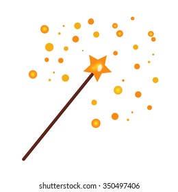 Magic wand with sparkles. Vector illustration.