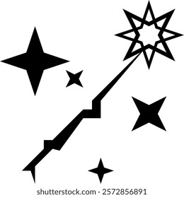 magic wand sparks vector icon