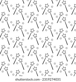 Magic wand with star background decoration design