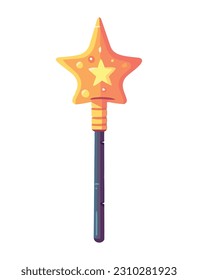 magic wand with star icon isolated