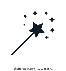 Magic wand star icon logo template trendy