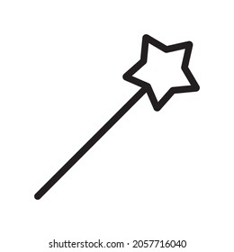 Magic wand with star vector icon