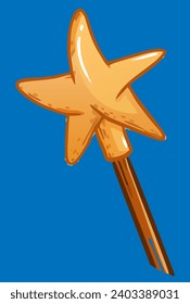 magic wand with star vector illustration