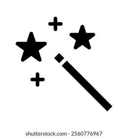 Magic wand with stars. Concept of fantasy, magic, and miracle.