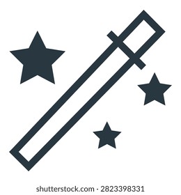 A magic wand with stars, a mystical symbol for fantasy and dreams, evoking a sense of wonder and enchantment, perfect for magical and whimsical themes.