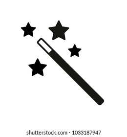 magic wand with stars. simple silhouette