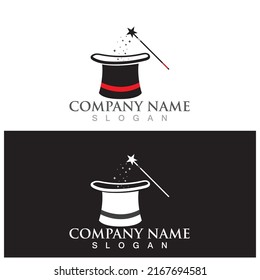 magic wand stick and hat icon vector illustration template design