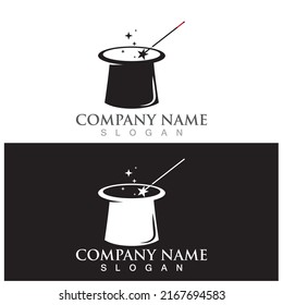 magic wand stick and hat icon vector illustration template design