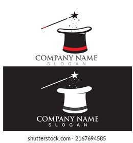 magic wand stick and hat icon vector illustration template design
