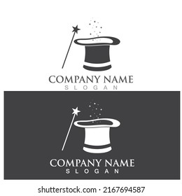 magic wand stick and hat icon vector illustration template design