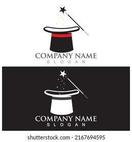 magic wand stick and hat icon vector illustration template design