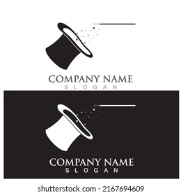 magic wand stick and hat icon vector illustration template design