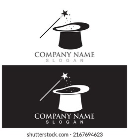 magic wand stick and hat icon vector illustration template design