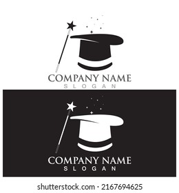 magic wand stick and hat icon vector illustration template design