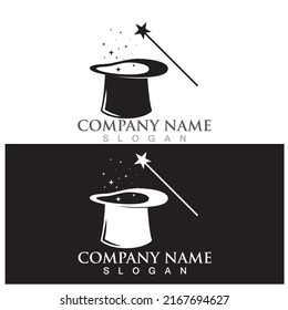 magic wand stick and hat icon vector illustration template design