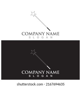 magic wand stick and hat icon vector illustration template design