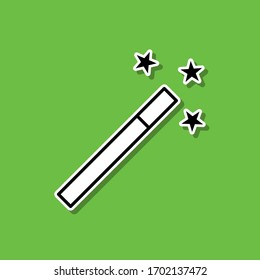 Magic wand sticker icon. Simple thin line, outline vector of photography icons for ui and ux, website or mobile application