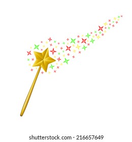 Magic wand with stream of stars