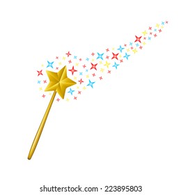 Magic wand with stream of stars