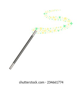 Magic wand with stream of stars