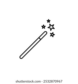 Magic Wand thin liner vector icon.