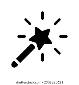 magic wand tool glyph icon illustration vector graphic