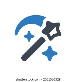 Magic wand tool icon on white background