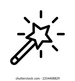 magic wand tool line icon illustration vector graphic