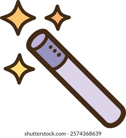 Magic wand tool vector doodle illustration and graphic