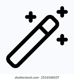 Toverstaf Vector Icon, Magic Stick, Magician, Geïsoleerde Lineal Vector Icon.