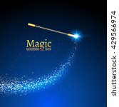 Magic wand vector background. Miracle magician wand magical stick with sparkle magic lights. Xmas winter mystery miracle