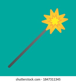 Magic wand vector design. Wizard staff design.