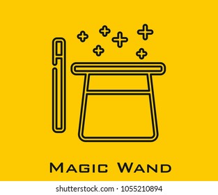 Magic wand vector icon