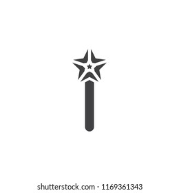 Magic wand vector icon. filled flat sign for mobile concept and web design. magical fairy wand simple solid icon. Symbol, logo illustration. Pixel perfect vector graphics