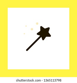 magic wand vector icon. flat design