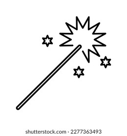Magic wand vector icon. flat vector illustration for web site or mobile app.eps